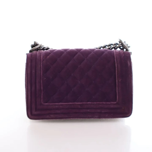 CHANEL Velvet Quilted Small Boy Flap Purple - Picture 7 of 15